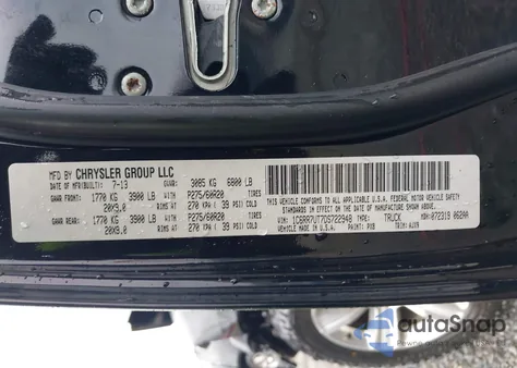 2013 Ram 1500 Sport из США, поврежденный, VIN 1C6RR7UT7DS722948